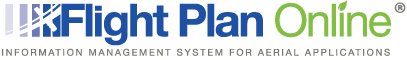 Flight Plan Online logo. Blue plane outline